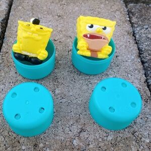 Lot Of 2 SpongeBob SquarePants And Squidward Mash'Ems Squishy Figures Nickelode